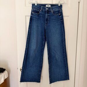Paige Anessa Raw Hem Wide Leg Crop Jeans (A Capella)